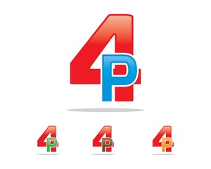 4 P Letter Logo Vol. 1