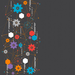 Obraz premium Abstract cogwheel technology net background.