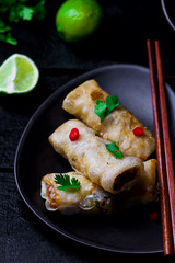 fried spring rolls.
