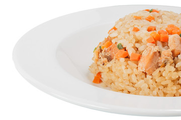 Fried rice with a salmon