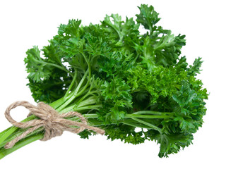 Fresh parsley bouquet isolated on white