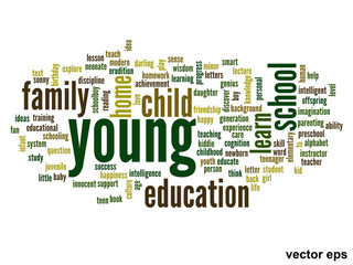Vector conceptual  education word cloud