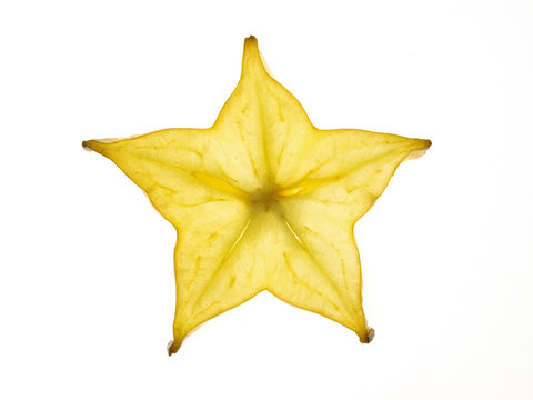 Carambola star isolated on white background
