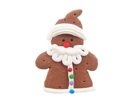 Santa gingerbread cookie isolated