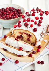 Delicious homemade cranberry loaf cake