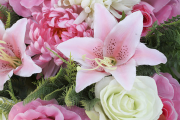 Rose fake flower and Floral background