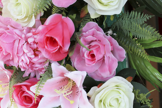 Fototapeta Rose fake flower and Floral background