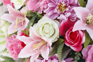 Obraz na płótnie Canvas Rose fake flower and Floral background