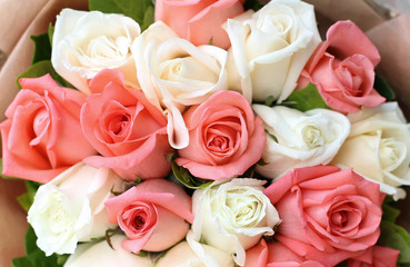 Obraz na płótnie Canvas Bouquet pink and white roses flower