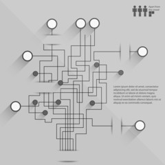 Vector circuit board background. infographic computer network