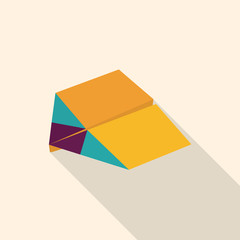 Flat business icon with paper airplane -  vector...