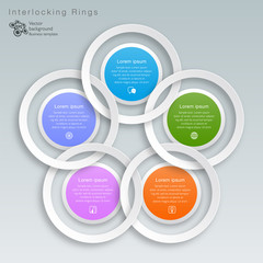 Interlocking White Rings #Vector Graphic