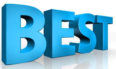 3D best text on white background