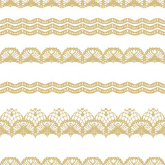 White and gold lace seamless mesh pattern. - 81996788