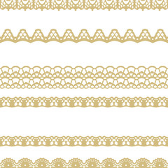 White and gold lace seamless mesh pattern.