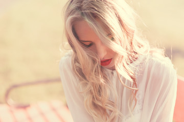 sunny portrait of a beautiful blonde