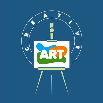 vector logo creative easel for art
