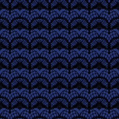 Black and blue lace seamless mesh pattern.