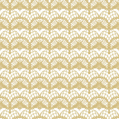 White and gold lace seamless mesh pattern.
