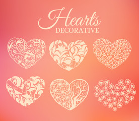 ornamental decorative heart set on blurred background concept