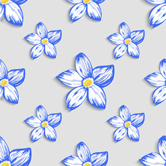 Fototapeta na wymiar Seamless pattern with floral ornament. Vector