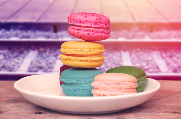 Colorful Macarons with outdoor style