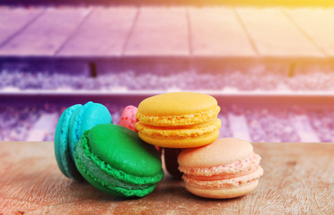 Colorful macaroon with outdoor style
