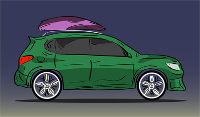 Vector SUV with roof basket