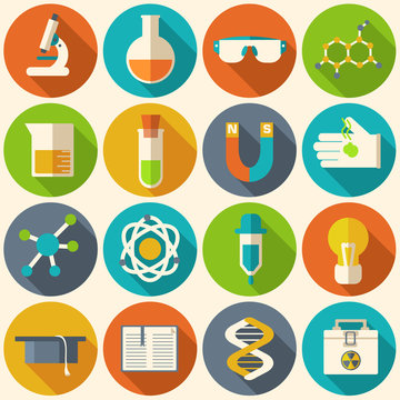 Retro experiments in a science chemistry laboratory icon