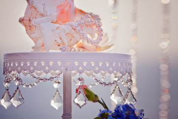Wedding table with beautiful shell