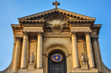 Late baroque church in Paris, Saint-Roch, France, catholic