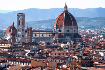 Fototapeta na wymiar Panorama dalla terrazza Michelangelo a Firenze