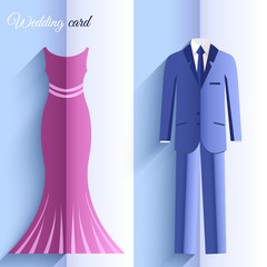wedding beautiful suits clothing ornamental style card