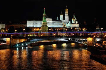 Fototapeta na wymiar Aerial view of Kremlin, Moscow at night
