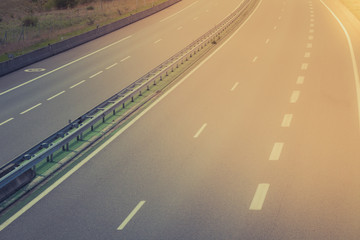 Highway through France at summer time