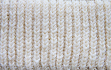 White knitting wool texture background.