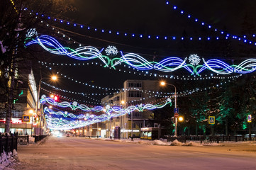 Fototapeta na wymiar Night festive city