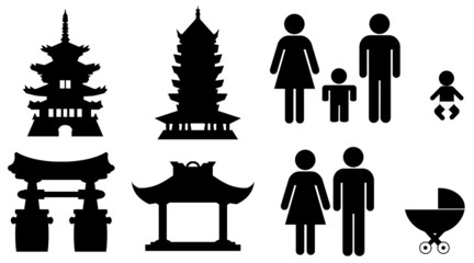 Temple et famille en 8 icônes