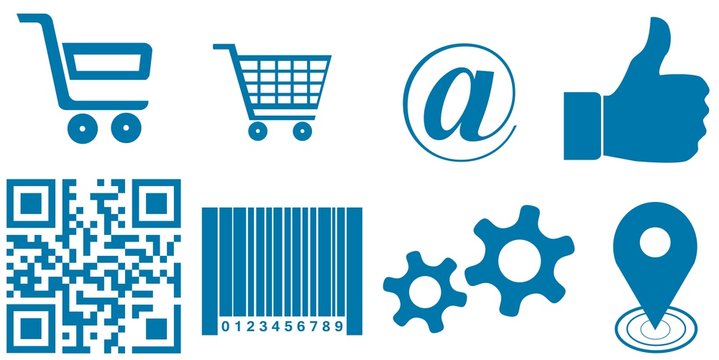 Shopping et symboles par 8 icônes