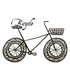 Fototapeta na wymiar Sketch drawing a bicycle