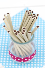 White and black chocolate sticks wtih vintage style