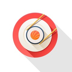 Illustration of sushi and chopsticks