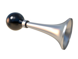 Vintage air horn with rubber bulb. Klaxon. 3D render