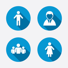 Businessman person icon. Group of people symbol.
