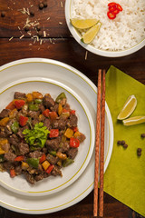 Beef stir fry with vegetables