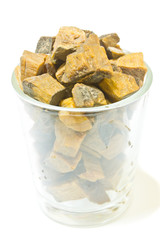 tiger eye stone in glass