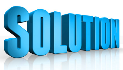 3D solution text on white background
