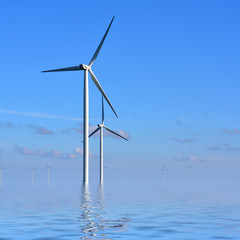 Wind turbines in the sea
