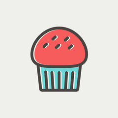 Cupcake thin line icon