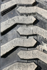 Close up of heavy-duty tires for heavy industry